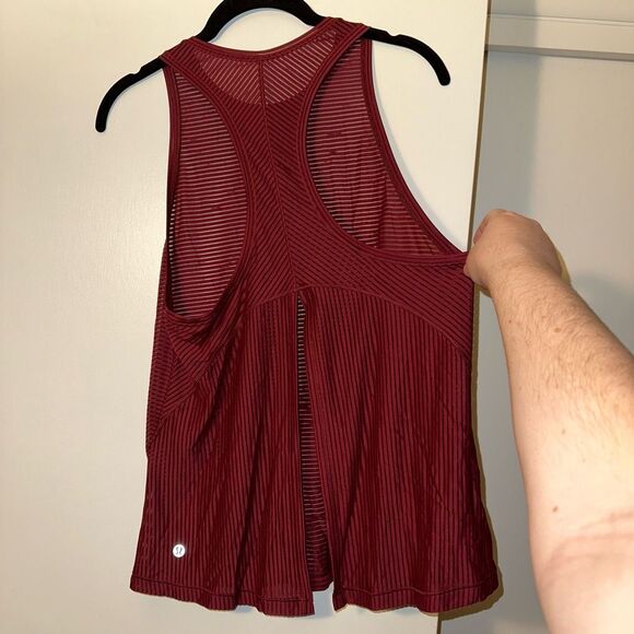 Lululemon Womens Miles Ahead Tank Top Ruby Wine Color No Size EUC - Picture 4 of 9